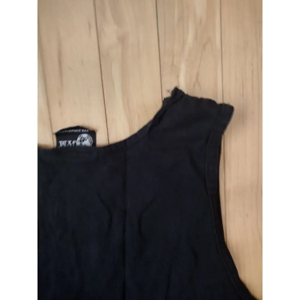 Vintage World Gym Tank Top Black Graphic Muscle Shirt Size Medium